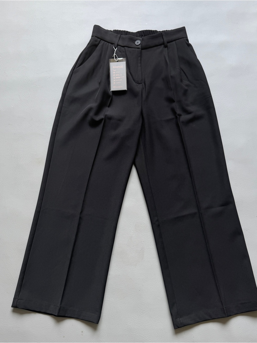 funyyzo women's wide leg dress pants black size m with tags